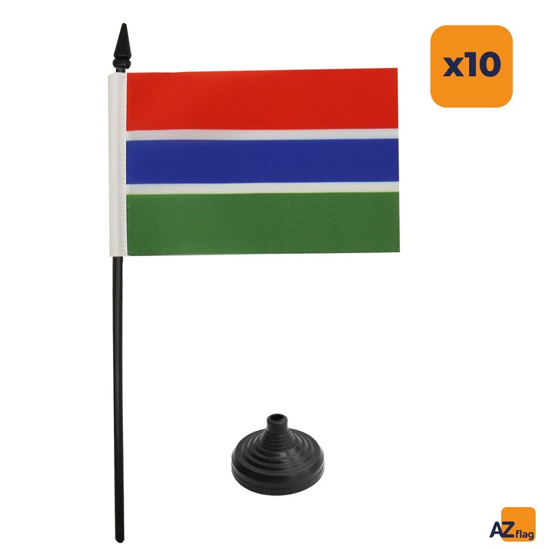AZ FLAG - Pack of 10 Gambia Table Flags -