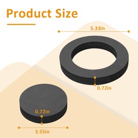 2 Pack Wall Hung Toilet Gasket, Z1210-57 Neoprene Gasket, Fits Wall Hung Toilet Back Outlet Toilet Backflush Toilet Rear Discharge Toilet - Black