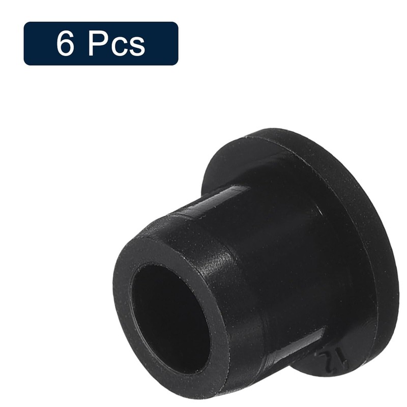 6 Pieces Black Plug Holes, H12 Waterproof Rubber Button Plug