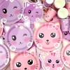 Cat Birthday Party Supplies Set, Kitten Tableware Includes Plates, Napkins,