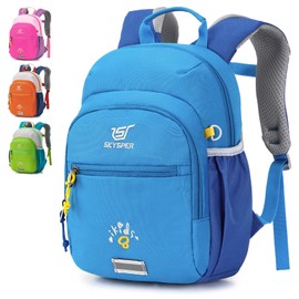 SKYSPER Toddler Backpack for Girls Boys Age 2-8, Cute Small Kids Backpack for Preschool Kindergarten and Travel, Blue
