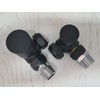 Team Controls Matt Black Corner Towel Rail Radiator Rad Valves