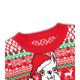 Ugly Sweater for Toddler Llama Red Christmas Sweatshirt Casual Winter Holiday Jumper 3-4T