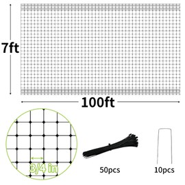 Sutekus Garden Bird Netting 7 x 100 Feet Deer Fence Netting with Cable Ties & Fixing Nails Reusable Protective Garden Netting for Vegetables Fruit Trees Plants