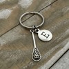 Heart Projects Custom Initial Lacrosse Keychain, Lacrosse Player Gift, Lacrosse