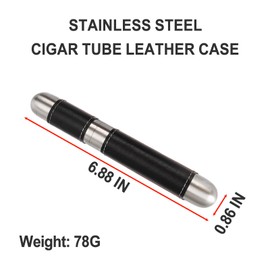 DTSFHTDAL 1 PCS Cigar Tube Steel Cigar Holder Single Portable Cigar Holder Travel Single Cigar Holder Metal Airtight Storage Tube Fit in Pocket Great for Traveling Gifting (Black)