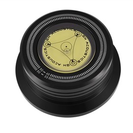 Richer-R Record Player Disc Record Weight, 50 Hz Record Stabiliser Support Weight, Plate Clamp LP Disc Stabiliser Turntable with Spirit Level for LP Vinyl Turntable (Black)