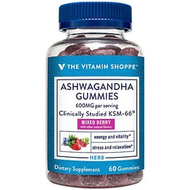 Ashwagandha Gummies with KSM-66 for Stress & Relaxation Support a" 600 MG a" Mixed Berry (60 Gummies)