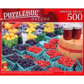 Berries and Preserves at Outdoor Farmers Market - 500 Pieces Deluxe Jigsaw Puzzle for Adults 16 +