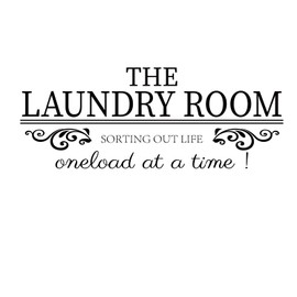 SUPERDANT Laundry Wall Decals The Laundry Room Sorting Out Life Wall Sticker Vinyl Lettering Laundry Room Door Sign Stickers Wall Art Decor for Laundry Room Wall Door Decor, Black 23x50 cm