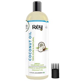 Rey Naturals Cold Pressed Coconut oil for hair and skin - 100% Pure & Natural Hair Oil 200 ml