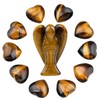 mookaitedecor Tiger's Eye Crystal Guardian Angel Ornament & Puffy Heart