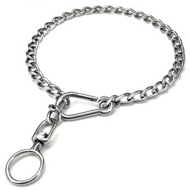 Dog Chain Collars 304 Stainless Steel Metal Chew Proof Dog Necklace Anti Winding Dog Leash Extension Lead for Small Medium Large Dogs Training and Walking. (Medium：23in x 3mm(Neck max 20in))