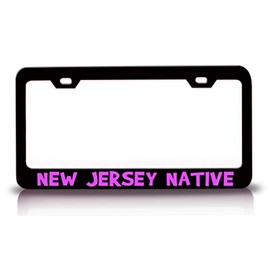 Customola - New Jersey Native States Metal License Plate Frame Bl