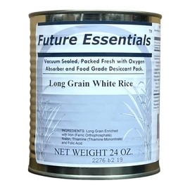 Future Essentials Long Grain White Rice, Uncooked – Single #2.5 Can (Net Weight: 24 oz) – 25-Year Shelf Life – Shelf-Stable, Bulk Emergency Food Storage, Survival & Prepping Supply, grown in the USA