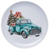 Set of 4 Festive Holiday Truck Melamine Plates