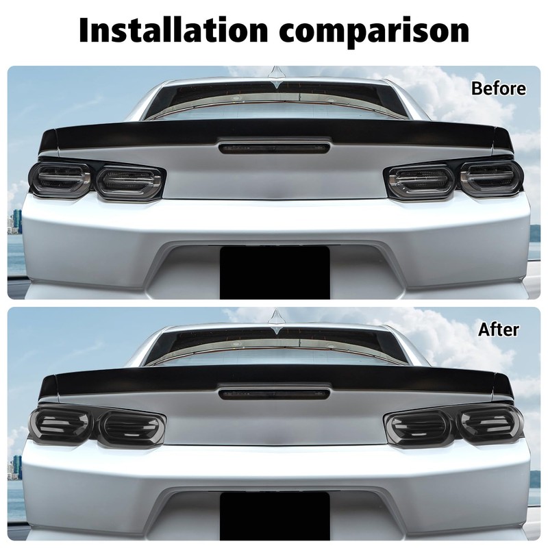 Voodonala for Chevy Camaro 2019+ Rear Tailgate Lamp Cover Smoke