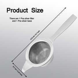 1 Set Tea Strainers for Loose Tea, Long Handle Tea Strainer with Drip Bowl, Reusable Mini Sieve, Loose Leaf Tea Strainer for Sifting Ingredients, Flour, Pastas, Rice, Tea (Silver)