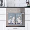 Siilues Easter Kitchen Towels, Blue Floral Bunny Happy Easter Dish