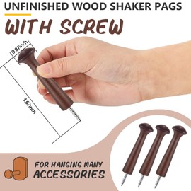 10 Pieces Wooden Shaker Peg Screw-on Pegs 3.62 Inch Long Unfinished Wood Shaker Racks for Hanging Clothes Hats Towel and More DIY Paint Color (Dark Brown)