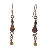 Landscape Jasper Copper Earrings, Boho Style, Nickel Free, Zig Zag,