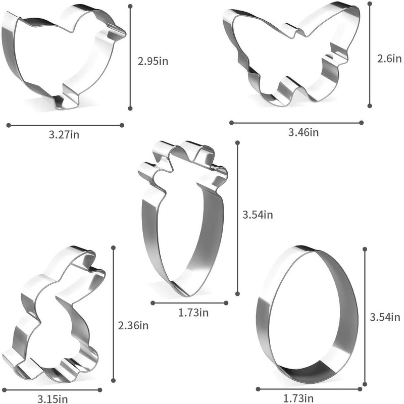 Easter Cookie Cutters, Joyoldelf 5 Pcs Cookie Cutter Set Stainless