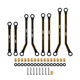 INJORA Brass High Clearance Front 4 Links Set 37g Heavy Brass Links for SCX24 C10 JLU Bronco Base Camp 4Runner Axial 1/24 RC Crawler Car(Black Brass)