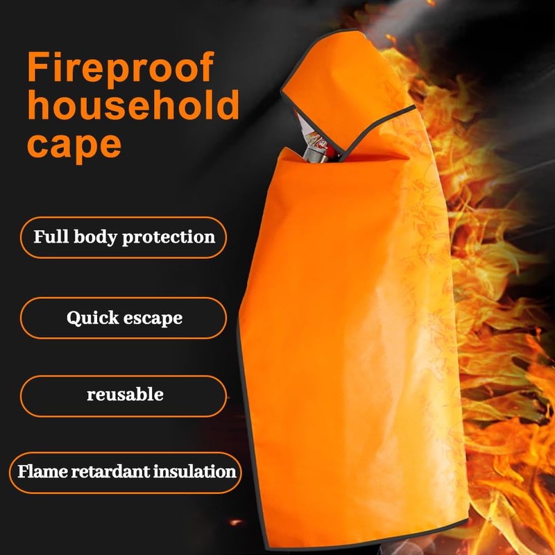 SP ESCRIY Fireproof Cloak Hooded Fire Escape Blanket Emergency Fire