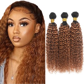 Highlight Bundles P1B30 Straight Human Hair Bundles Two Tone Black Mixed With Brown Bundles 1B30 Straight Bundles Human Hair 3 Bundles 18 20 22 Inch Ombre Bundles