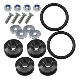 Car Bumper Quick Release Clips Fasteners Kit, Universal Trunk Fenders Hatch Lids Car Front Rear Bumper Holders with Washer and Stainless Steel Screws for Most Car Hatches, Hoods (Black)