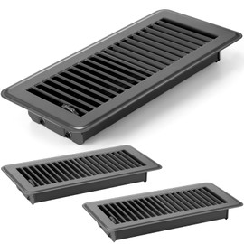 Fumete 4 x 10'' Floor Vent Covers Heavy Duty Floor Register Metal Heat Vent Covers with Rust Proof Finish for Home Heater (Gray,2 Pcs)