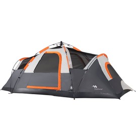 Camping Tent for Family,Hiking & Traveling,Instant Pop Up Tent Waterproof Easy and Quick Setup Camping Tent with Rainfly, Carry Bag, Fits 3 to 5 Persons and Sets Up in One Minute(Grey)