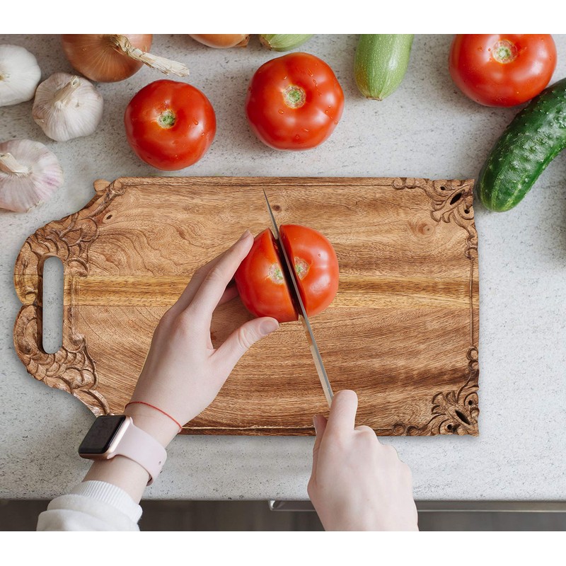 Winlay Mango wood hand carved Chopping & Serving Tray for