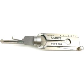 2 in 1 SS003 Padlock Pick and Decoder Tools, Master Stainless Steel Key Decoder, Locksmith Tools Professional