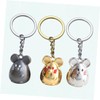 [CALLARON] 3pcs Mouse Keychain Mouse Key Ring Mouse Key Holder