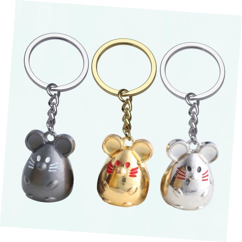 [CALLARON] 3pcs Mouse Keychain Mouse Key Ring Mouse Key Holder