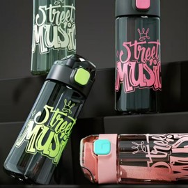 LFRNZS Plastic Water Bottle, Sports Drink Bottls for Gym, Camping,Hiking School, Wide Mouth, Shatter-Proof,Leakproof,24OZ (Green)