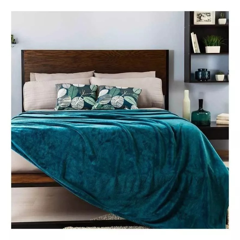 Vianney Cobertor Ligero King Size Azul Turquesa Elegante Vianney