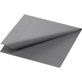 Duni Cocktail Napkins 3-Ply Cellulose Plain Granite Grey 24 x 24 cm Pack of 250