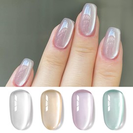 BORN PRETTY Magnetic Nail Gel, Cat's Eye Gel, Galaxy, Cat Eye, Micro-Particle Glitter, Diamond Gel, with Magnet, Dazzling, Shining, 4 Colors, UV/LED Compatible