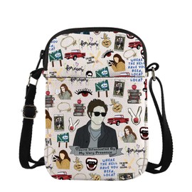 Vampire Merch Twilight Gift Horror Movie Inspired Edward Cullen Crossbody Bag for Movie Fans Robert Fans (Very Presence Cross)