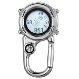 JewelryWe Carabiner Watch Digital Pocket Watch with Carabiner Digital Watch Electronic Watch for Doctors Nurses Paramedics Outdoor, Type 1 - A, Sports