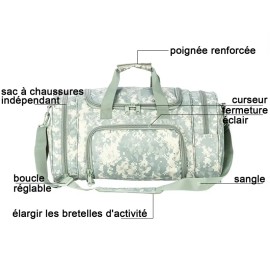 LQ American Warehouse Travel Sport Gym Gear 21003LZ ACU Waterproof Tactical Sport Equipment Outdoor Travel Work Out Shoulder BagModel Number: 21003LZ ACU