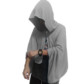 Heat Protection Item, Cooling Sensation Poncho, Cooling Towel, Face Cover, Over 95% UV Protection, Antibacterial, Odor Resistant, 23.6 x 57.1 inches (60 x 145 cm), Blue, Cool Sensation, Hooded Towel, Beach, Summer, Travel, Cooling Goods, Heatstroke Prevention (Gray 01)