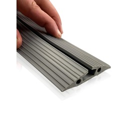 On1shelf® Medium Duty Floor Cover Protector | Protect Prevent a Trip Hazard | Cable Cavity 16mm (W) x 8mm (H) | Grey (1M)