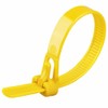 Oksdown Cable Ties Resealable Yellow 200mm × 7.6mm Pack of
