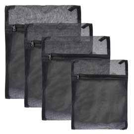 Set of 4 black laundry net for washing machine, laundry bags, washing machine, mesh laundry bag, laundry net with zip, protects clothes in washing machine, for delicates, curtains, fleece blankets,