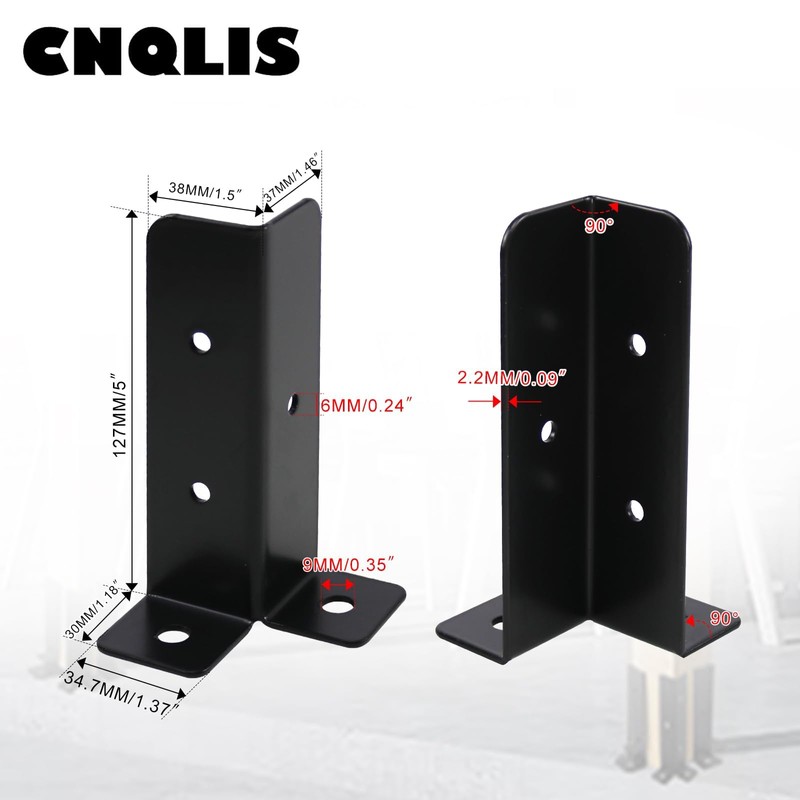 CNQLIS 4pcs Adjustable Deck Post Anchor Base Brackets Fit 1.5x1.5,