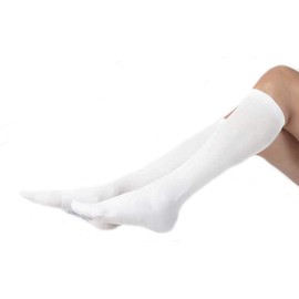 Carolon – Cap Anti-Embolism Knee High, Helps Prevent DVT Vein Clot Treatment Ted Stockings 18mmHg Light Support Compression Stockings, White – 3 Pairs (White, Large Regular)