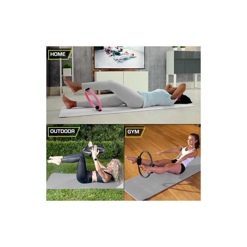 ProSource Fit Pilates Resistance Ring 36cm Dual Grip Handles for
